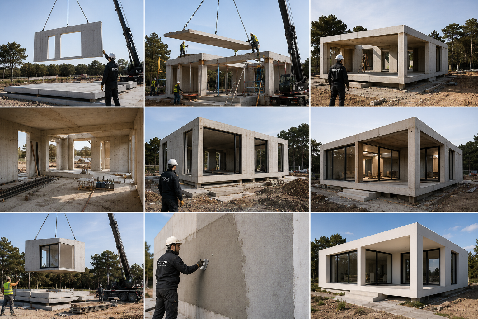 Secuencia completa de fabricación, montaje y acabado de una vivienda NUVE